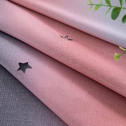 Image of XiDi Curtains for Bedroom Decor, Rainbow Pink-Grey-34-45