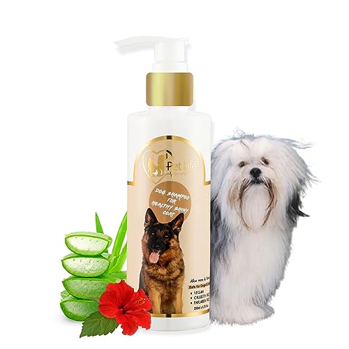 Image of Pet Life Organic Dog Shampoo for Healthy Shiny Coat for Lhasa Apso Dog & Puppy Nourishing Hair, Healthy Coat & Shiny Body Wash - Made with Natural Ingredients for All Dog Breed - 200 Ml