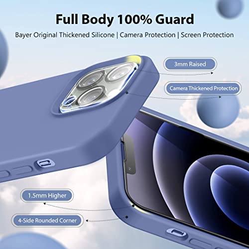 Love 3000 Compatible With Iphone 13 Pro Case 6.1 Inch(2021) | Premium Liquid Silicone Rubber | Soft Anti-Scratch Microfiber Lining Full-Body Protection Case For Iphone 13 Pro, Lavender Gray #TOP2