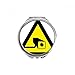 Warning Symbol Yellow Black Camera Triangle Hand Compact Mirror Round Portable Pocket Glass