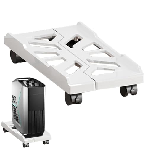 Humdcdy Soporte de Piso para PC,Soporte de Torre para computadora Debajo del Escritorio, Soporte de Host de computadora, Ventilación del Soporte de la CPU Debajo del Escritorio con Ruedas giratorias