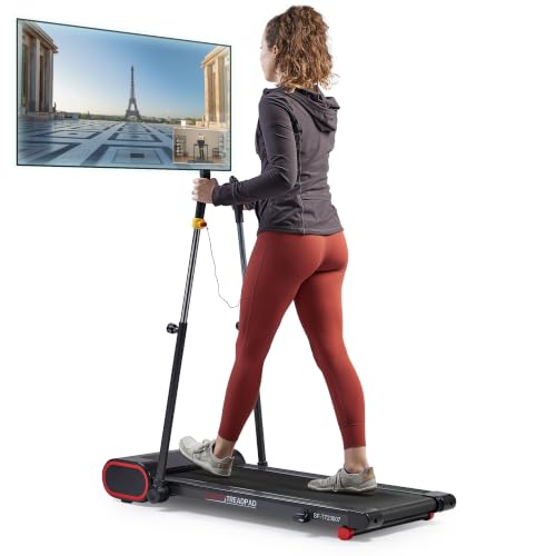 11 Best Quiet Treadmills for Upstairs Apartment Use in 2026 2 Sunny Health & Fitness Treadpad® Treadmill, Walking Pad with Trekking Poles