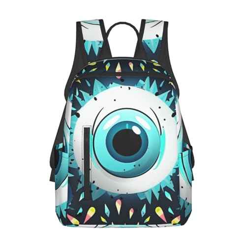 Sac à dos de voyage léger pour ordinateur portable homme femme à motif mauvais yeux