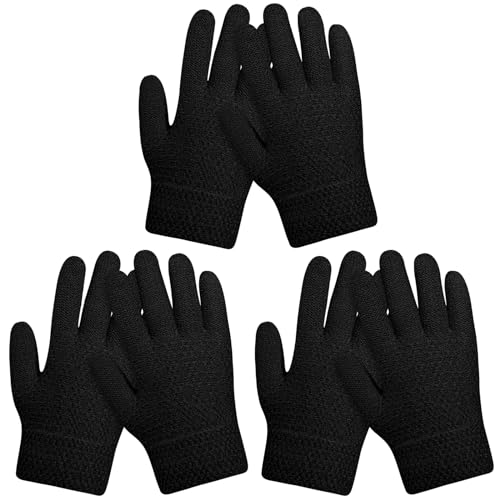 ONESING Kids Knit Gloves - Stretchy Gloves for Boys Girls Winter, Solid Finger Gloves for Children
