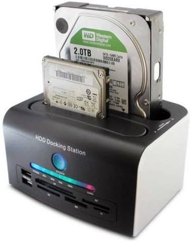 2.5 3.5in Dual SATA USB 2.0 USB 3.0 OTB/OTC 5 in 1 Card Reader HDD Docking Station