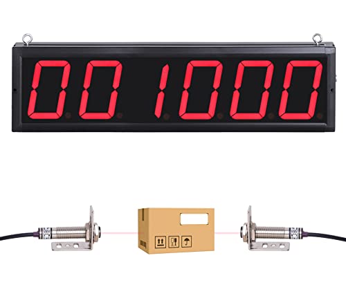 Compteur numerique LED 999999 avec capteur laser 10.2 cm et alimentation 110-240V