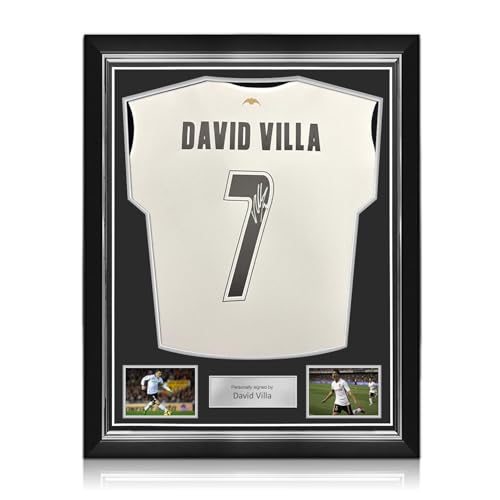 Exclusive Memorabilia Camiseta del Valencia firmada por David Villa. Marco