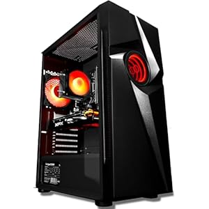 SAAV T101 Vortex Gaming PC Desktop Computer Tower – Intel Core i5 3.2GHz, 16GB, AMD RX 580 8GB GDDR5, 512GB SSD, RGB, WiFi 5, Bluetooth, Windows 10, Mouse & Keyboard, 1 Year Warranty