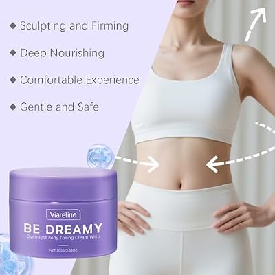 Be Dreamy Overnight Body Toning Cream Whip, with Glycerin & Hyaluronic Acid, Firming & Sculpting, 3.53 oz