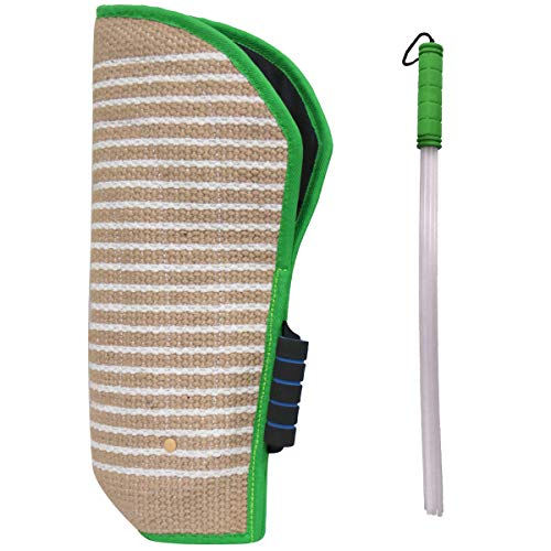 Namee Professional Dog Bite Training Set Dog Bite Arm Sleeve with Whip Agitation Stick for Dogs Training Protection Biting Sleeve for Pitbull German Shepherd Puppy Biting Playing