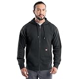 Wrangler Workwear Men's Full Zip Fleece Hoodie Sweatshirt, Black, X-Large
