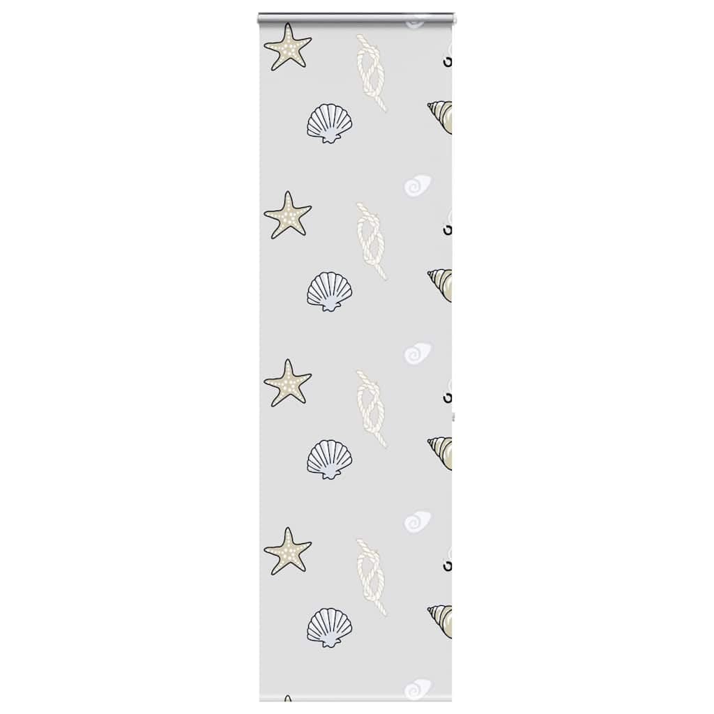 Cortina enrollable de ducha con casete 60 x 240 cm, patrón de estrella de mar PEVA impermeable, riel de aluminio, ahorro de espacio para baño, mayor privacidad
