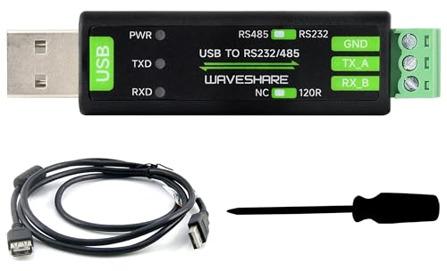 waveshare USB to RS232/485 Serial Converter Adapter, Onboard Original FT232RNL Chip, Built-in self-Recovering Fuse, TVS Protection Circuit, etc. Compatible with Mac, Linux, Android, Win11/10/8.1/8/7
