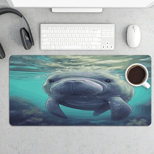 Cute Sea Animal Manatee Pad mouse grande antideslizante miniatura 5