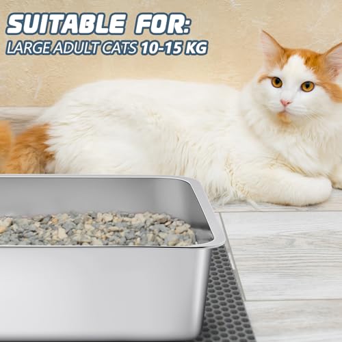 Arenero para gato de acero inoxidable Tioncy XL 10 unidades miniatura 5