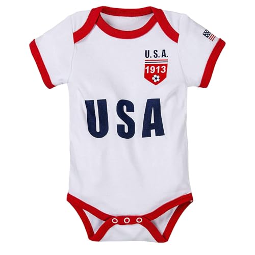 Image of BDONDON Baby USA Soccer Onesie for Boys Newborn US soccer jersey for Girl Infant Football Outfit & Toddler Soccer Shirt