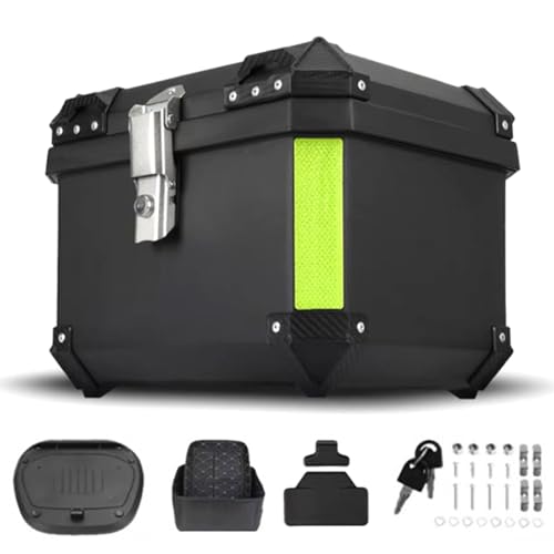 YEOOIYCW Top Case Moto,Alliage d'aluminium Coffre Moto,Top Case Universel,Solide et Imperméable,Valise à Casque avec Serrure de Sécurité,Valise de Voyage pour Le Rangement de Casque (57L)