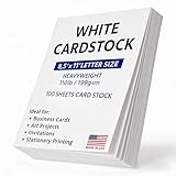 Veritas White Cardstock 8.5 x 11”, 110LB/199GSM Heavyweight Card Stock, 100 Sheets, Thick Cardstock Printer Paper for Copy, Printing, Art Projects, Invitations, Made In USA