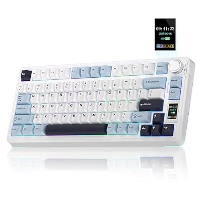 AULA S75 PRO Wireless Mechanical Keyboard with Screen&Knob, 75% Hot Swappable Gaming Keyboard with Pre-lubed Switches, RGB Backlit, PBT Keycaps Creamy Sounding Pc Gaming Keyboards