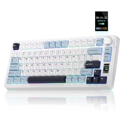 AULA S75 PRO Wireless Mechanical Keyboard with Screen&Knob, 75% Hot Swappable Gaming Keyboard with...