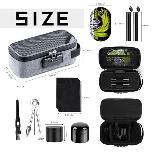 Large Storage Bag with 7 Small Items, Portable Storage Case with Combination Lock For Home and Travel grey2