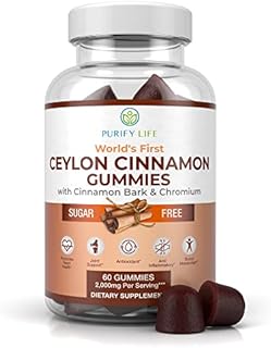 Sugar-Free Ceylon Cinnamon Gummies (2,000mg/Serving) Lower Blood Sugar Support Supplement, Joint Pain & Brain Health, Vegan Gluten-Free, Replace Ceylon Cinnamon Capsules Pill Powder Extract 60 Chews