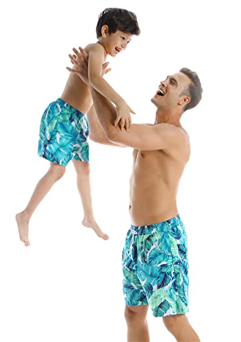 Bañador para padre e hijo OMZIN azul de talla Medium con cordón ajustable 2