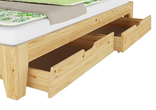 Erst-Holz®Ehebett Doppelbett 180x200 Futonbett Massivholz Kieferbett Natur Rollrost Matratze 60.62-18 M2 – Bild 8