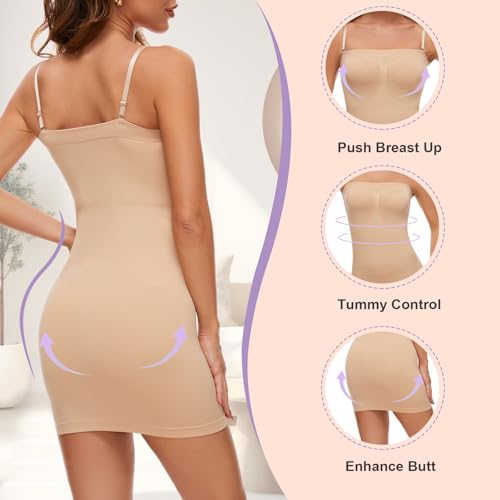 Strapless Shapewear Slips for Women Seamless Full Slip Under Dress Tummy Control Slip Dress Body Shaper2