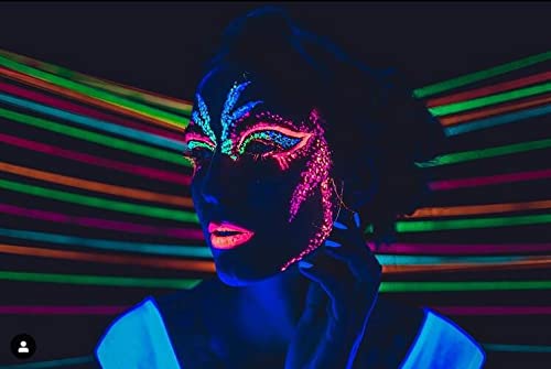 Ccbeauty Uv Glow In The Dark Face Body Paint,8 Neon Colors Black Light Glow Makeup Water Activated With 10 Painting Brushes Non-Toxic Washable For Kids Adult, Halloween Costume Masquerades Club Makeup #TOP2