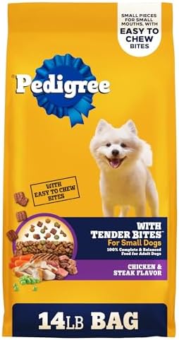 Pedigree Dry Dog Food Tender Bites for Small Breed Dogs, Adult Ch...
