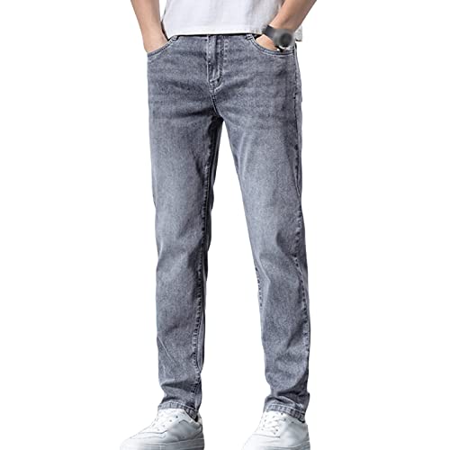 Maiyifu-GJ Men's Stretch Slim Fit Jeans Skinny Casual Straight Leg Denim Pants Lightweight Comfort Tapered Leg Jean (Blue 3,34)