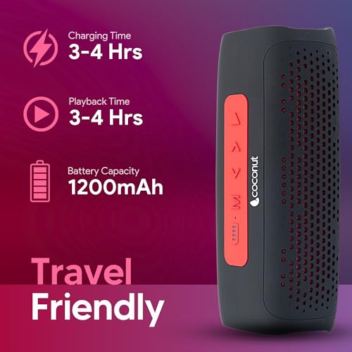 Image of coconut Echo 8W Portable Bluetooth Speaker, Bluetooth 5.1 /FM Radio /Aux /TF Card /USB Playback and Micro USB Charging-Blue