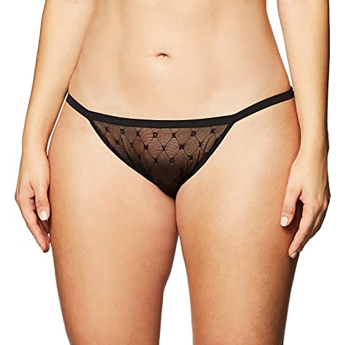 Dkny Women's Monogram Mesh String Bikini Panty, Black, X Large #TOP30