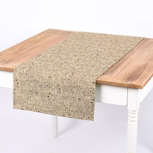 Chemin de table aspect lin haut de gamme SCHÖNER LEBEN. 160cm - 2