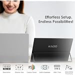 Kado 15.6" Full HD Portable Monitor, Second Display IPS 1920x1080 HDMI USB-C Laptop Screen Extender, 180° Adjustable Kickstand, Wall/Arm Mount for PC, Mac, Phone, Dex, Tablet, Xbox, PS4/PS5 and Switch - Image 2