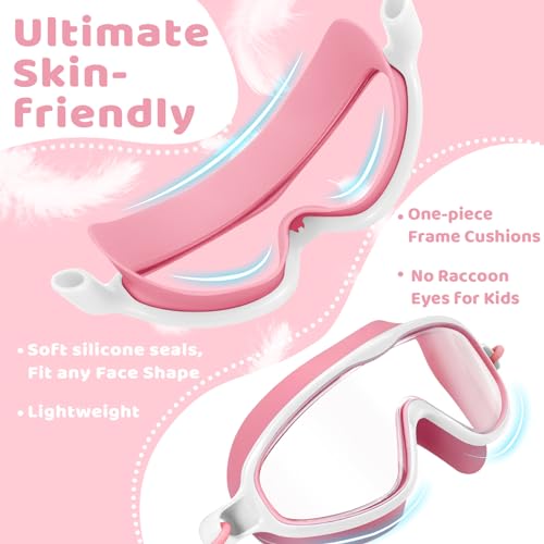 Vvinca Kids-Swim-Goggles with Bungee Strap Wide View Anti Fog UV Swimming Mask Pool Goggle for 3-14 Toddlers Girls Boys by Vvinca - Image 5