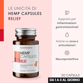 EU4DOL PLUS - Integratore Articolazioni, Ossa, cartilaggine e Dolori Articolari per Sollievo Muscolare e tenditi,Boswellia Serrata, Canapa e PEA Antinfiammatorio - integratori naturali