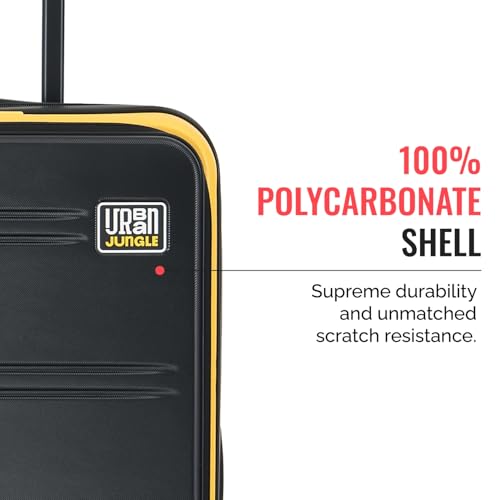 Image of Urban Jungle by Safari Hold-All Premium Top-Open Trolley Bag Set of 3, Cabin, Medium & Large Luggage, Hardside Polycarbonate Suitcase with 8 Silent Wheels and TSA Lock (Yellow)