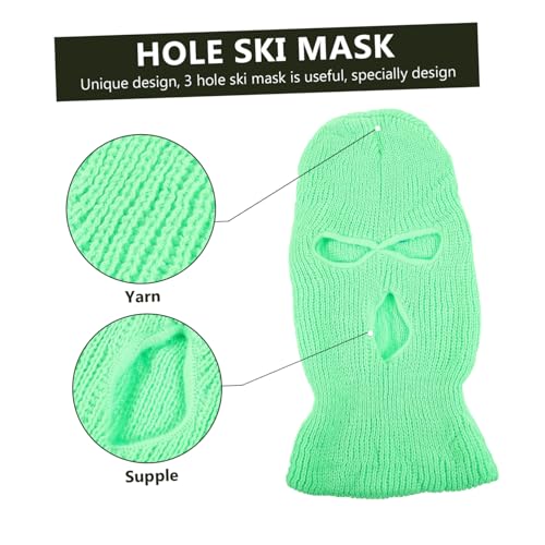 Holibanna Mascarilla de Ski de 3 Agujeros para Hombre y Mujer, Máscara Deportiva Cálida, Color Verde Claro miniatura 3