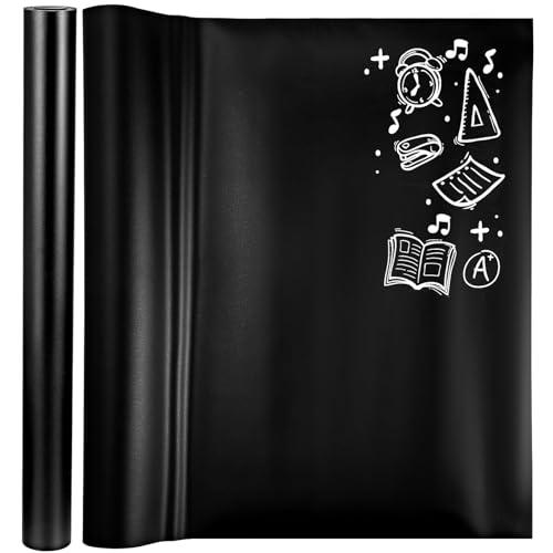 Zerodeko 2 pièces Autocollants Tableau Noir PVC Adhésifs Amovibles Film Ardoise Réutilisable pour Bureau Cuisine École