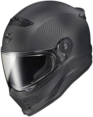 ScorpionEXO Covert FX Carbon Fiber Full Face Motorcycle Helmet Street Fighter Style - Bluetooth Ready Speaker Pockets DOT ECE Solid (Matte Black - X-Large)