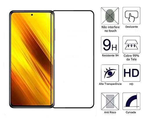 Película De Vidro Temperado 3D Full Cover Para Xiaomi Poco X3 com Tela de 6.67