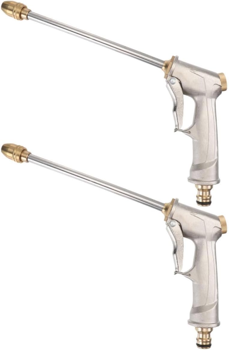 Metal Watering Hose Nozzle 2pcs with Long Sprayer for Car Washing