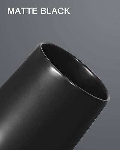 Miniatura 5 de Soporte para cepillos de dientes negro mate, portavasos de cerámica para cepillado de dientes, soporte organizador de cepillos de dientes y pasta de