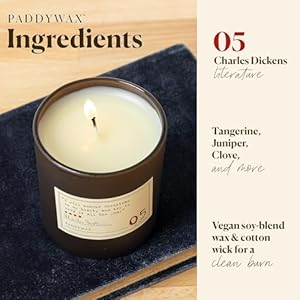 Paddywax Scented Candles Library Charles Dickens Luxury Artisan Candle 65 Ounce Tangerine Juniper Clove