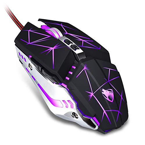 Souris gamer 4800 DPI Yanghao filaire RGB pour ordinateur portable et PC de jeu fixe