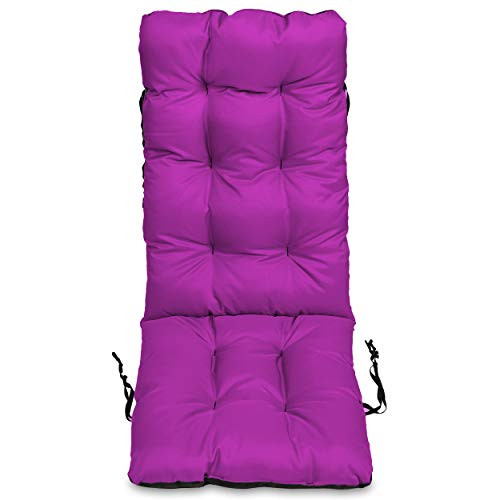 SuperKissen24. Coussin Dossier pour Chaise Longue, Siège, Banc de Jardin, Canapé - 123x48 cm - Bain de Soleil - Intérieur/Extérieur – imperméable - Fuchsia