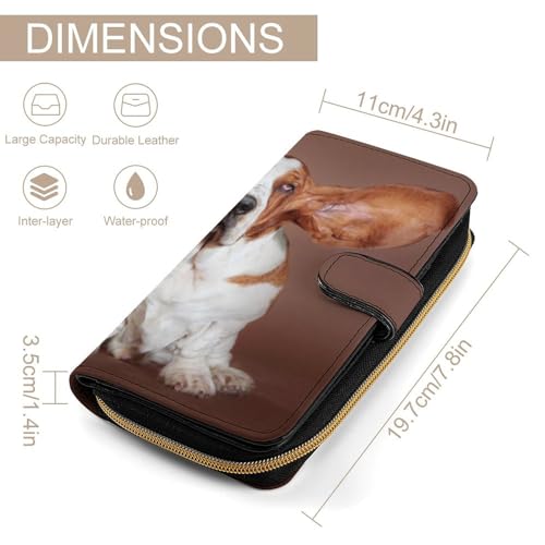 Basset Hound Dog Flying Ears Funny RFID Blocking Wallet Slim Clutch Organizer Purse with Credit Card Slots for Men and Women, 19.7x11x3.5cm, style2