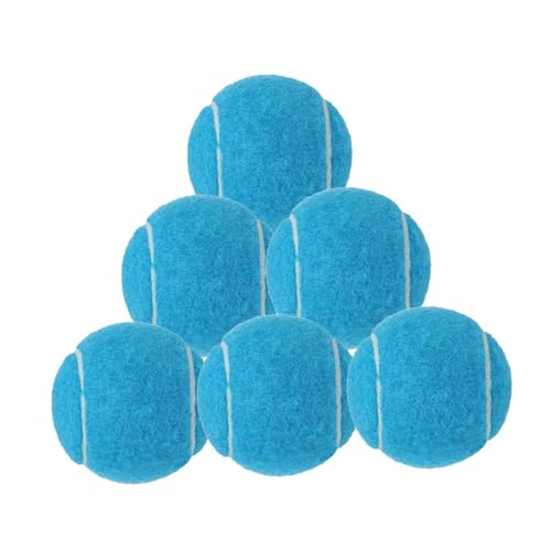 Colaxi 6Pcs Tennis Balls for Beginner Training Exercise Professional Training Balls 6.4cm Diameter for Entertainment Outdoor Indoor, Blue